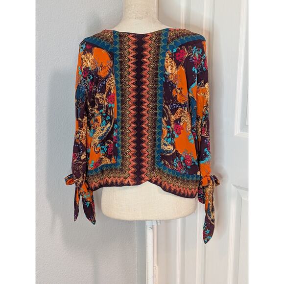 Free People Small Catch Me If You Can Top Cheetah Geometric Print Festival Light - Picture 4 of 9